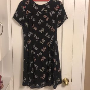 Bicycle a-line print dress